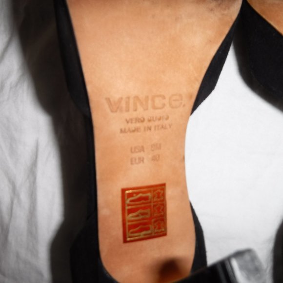 VINCE Celeste Black Suede Leather d'Orsay Pump Heels Size US 9 Euro 40 - Picture 8 of 10